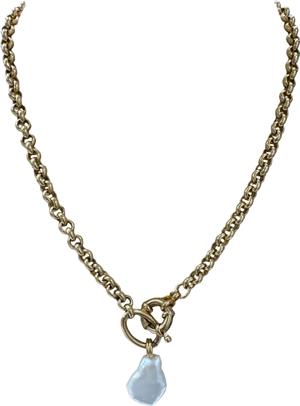 Monica Vinader Gold Large Baroque Pearl Chunky Necklace One Size