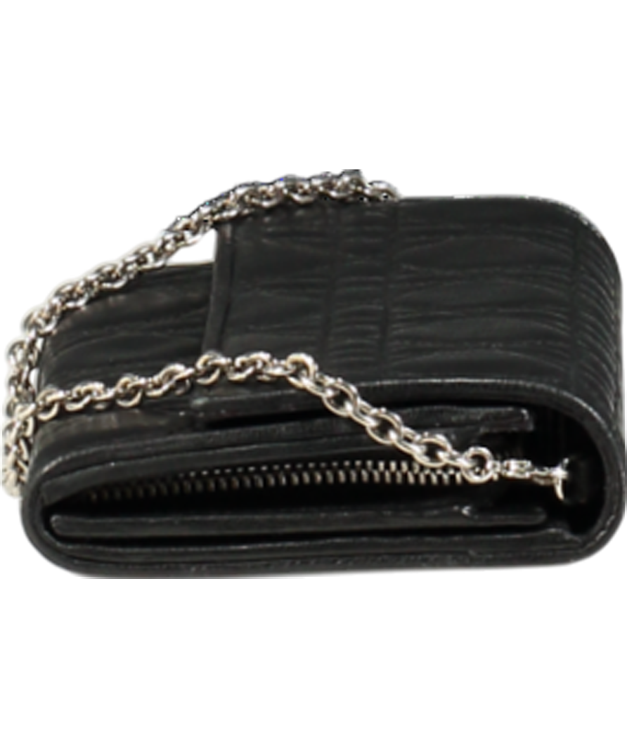 CHRISTIAN DIOR Lambskin Cannage Lady Dior Clutchbag with chain - Black with Silver hardware