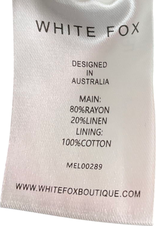 White Fox White Linen Look Blazer Top UK M