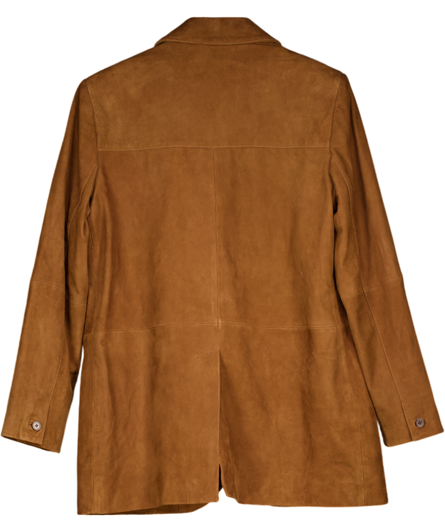 Ba&sh Tan Brown Mosty Suede Blazer Sz1 UK S