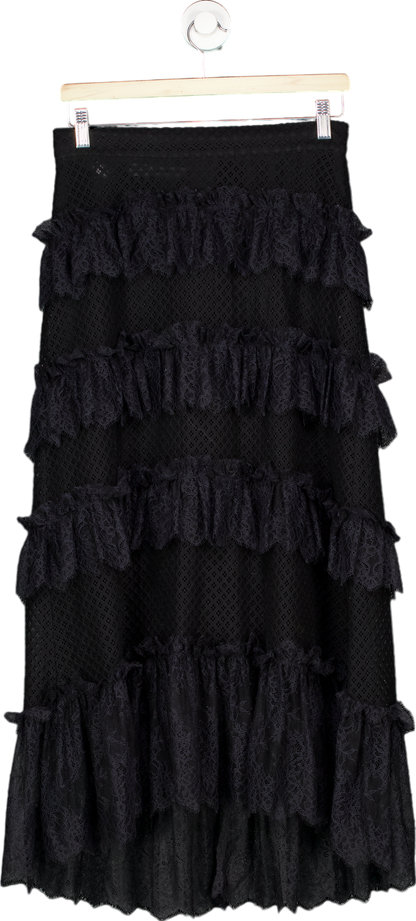 Philosophy di Lorenzo Serafini Black Lace Layered Skirt UK 8 Reliked