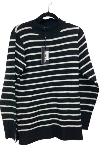 Threadbare Black and White Striped Sweater UK 12