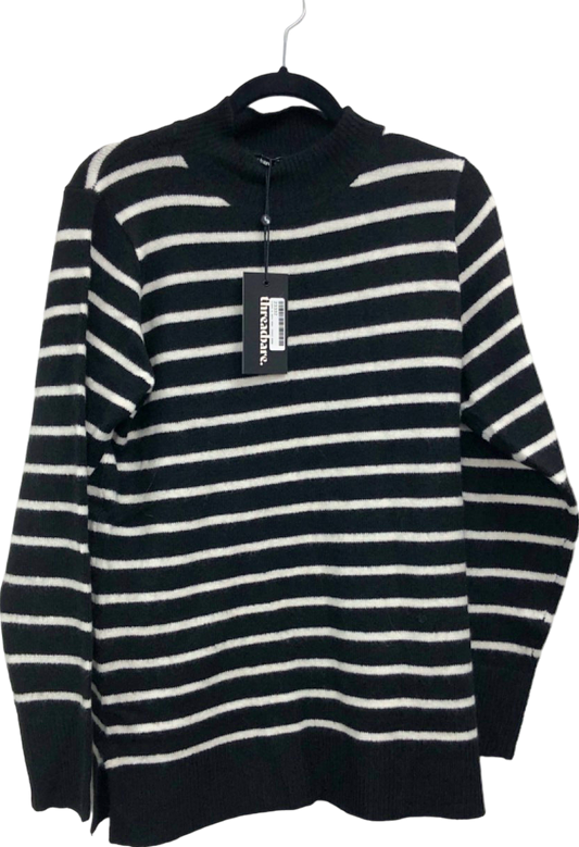 Threadbare Black and White Striped Sweater UK 12