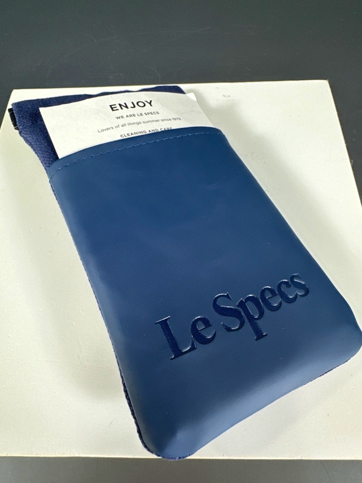 Le Specs Black Oh Damn! Rectangular Sunglasses in case