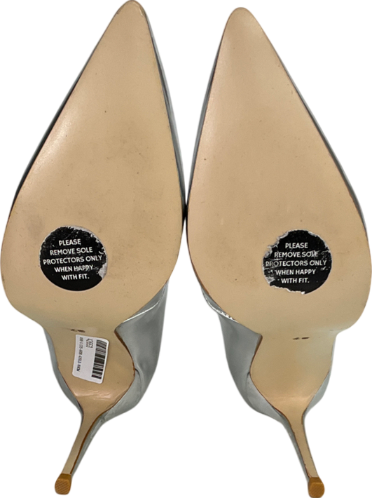 Mistress Rocks Metallic Silver Mirror Ankle Boots UK 4 EU 37 👠