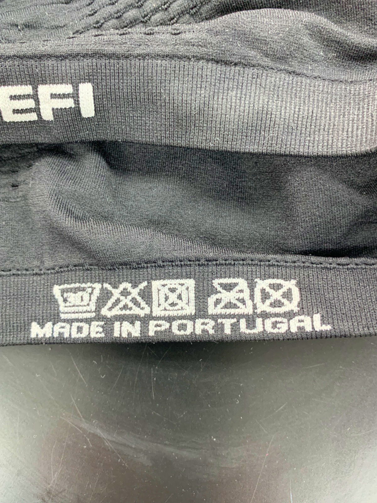 Sefi Black Waffle Asymmetric Bandeau Bra UK M