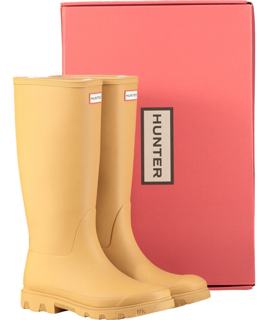 Hunter Beige Women's Downpour Tall Wellington Boot UK 8 EU 41 👠