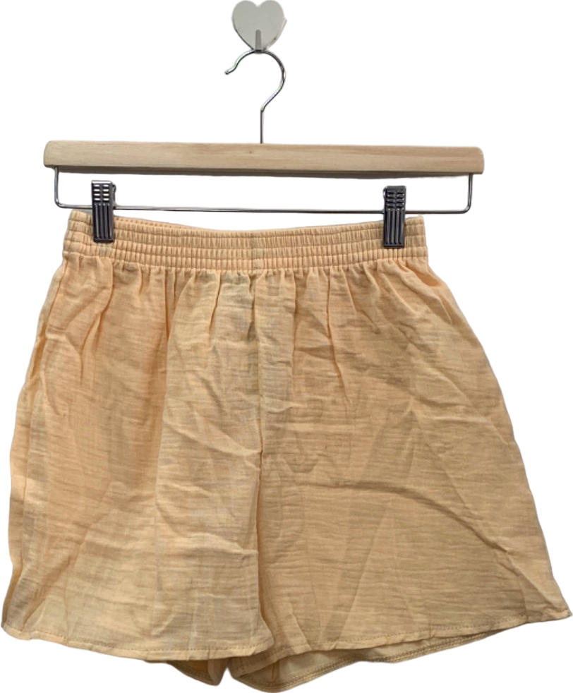 PrettyLittleThing Cream Cheesecloth Flaky Shorts UK 6