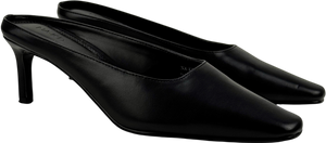 NA-KD Black Squared Toe Mules UK 4 EU 37