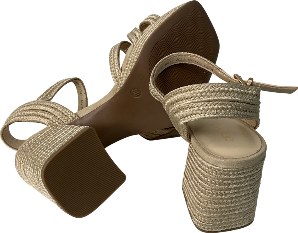 catwalk Nude Woven Block Heel Sandal UK 5 EU 38 👠