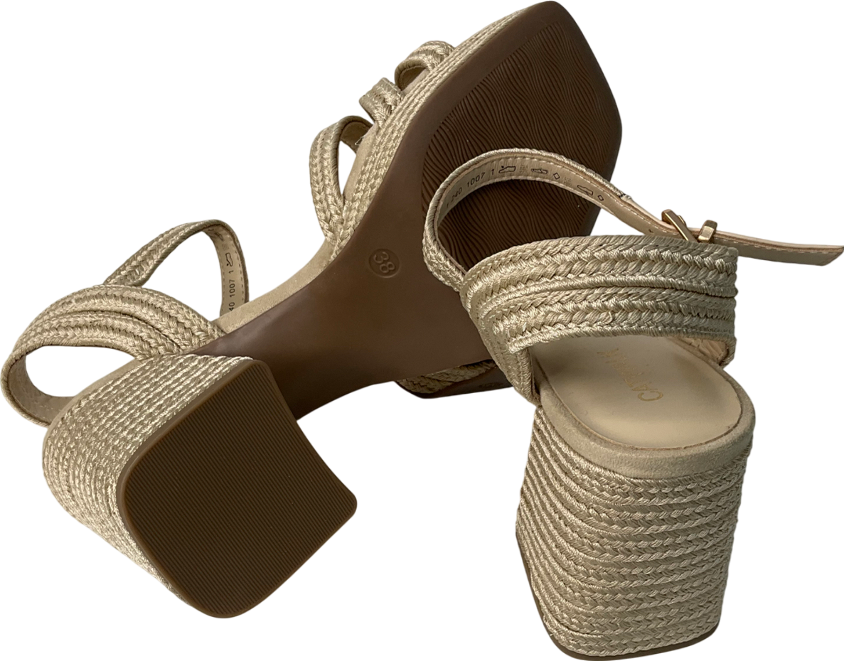 catwalk Nude Woven Block Heel Sandal UK 5 EU 38 👠