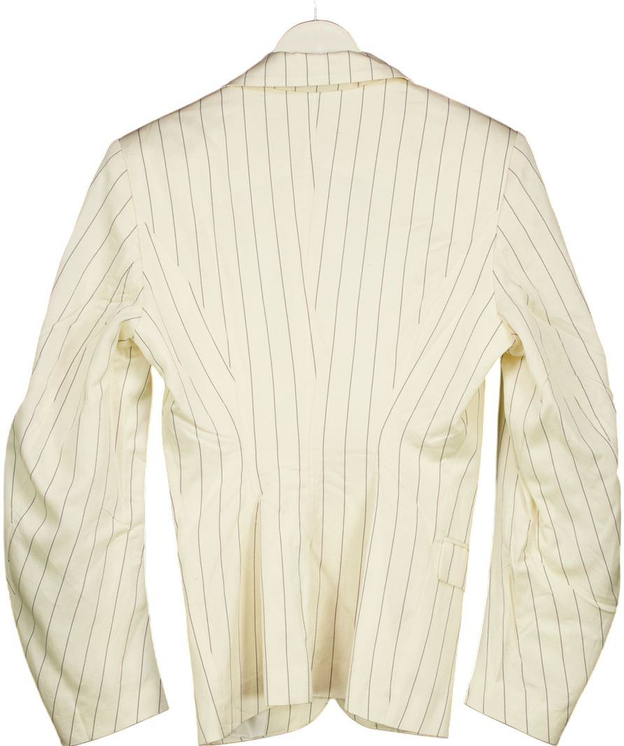 Remain Birger Christensen Cream Drapy Striped Blazer UK S