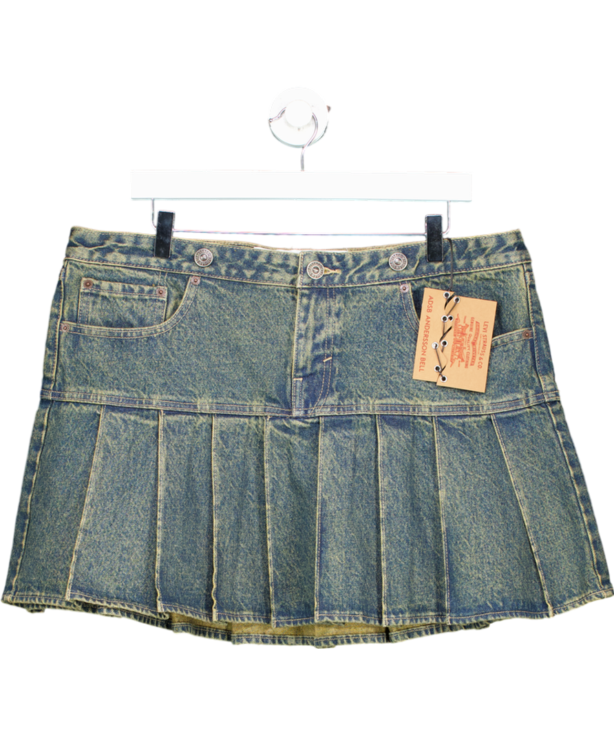 LEVI'S Adsb Andersson Blue Bell Pleated Skirt UK XL