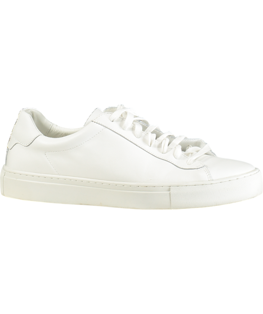 REISS White Finley Low Top Leather Trainers UK 9 EU 43 👞