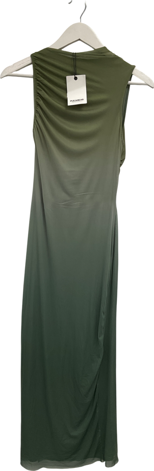 Pull&Bear Mesh Sleeveless Maxi Dress In Green Ombre UK XS