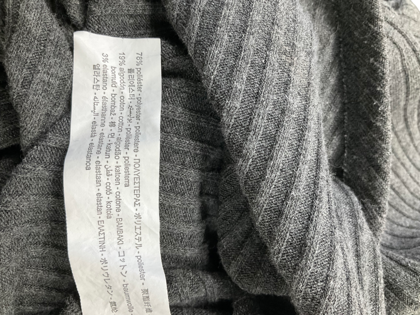 ZARA Grey One Shoulder Ruched Longline Top UK S