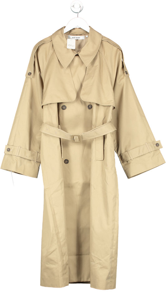 Free People Oval Square Beige Trench Coat UK L
