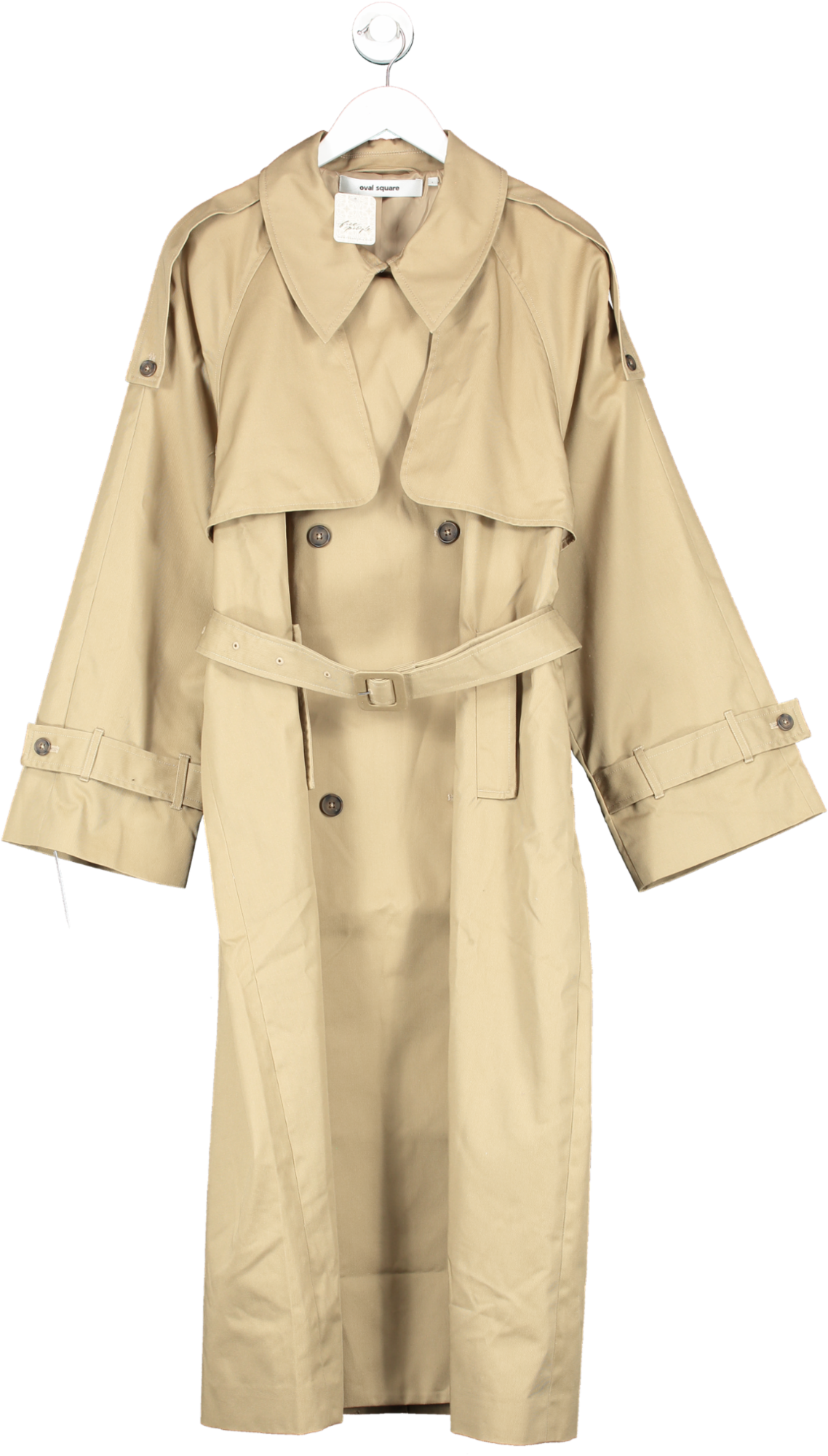 Free People Oval Square Beige Trench Coat UK L