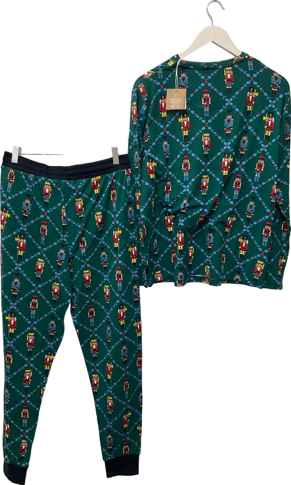 Chelsea Peers Green Nutcracker Print Long Pyjamas Set, Teal 12 Years