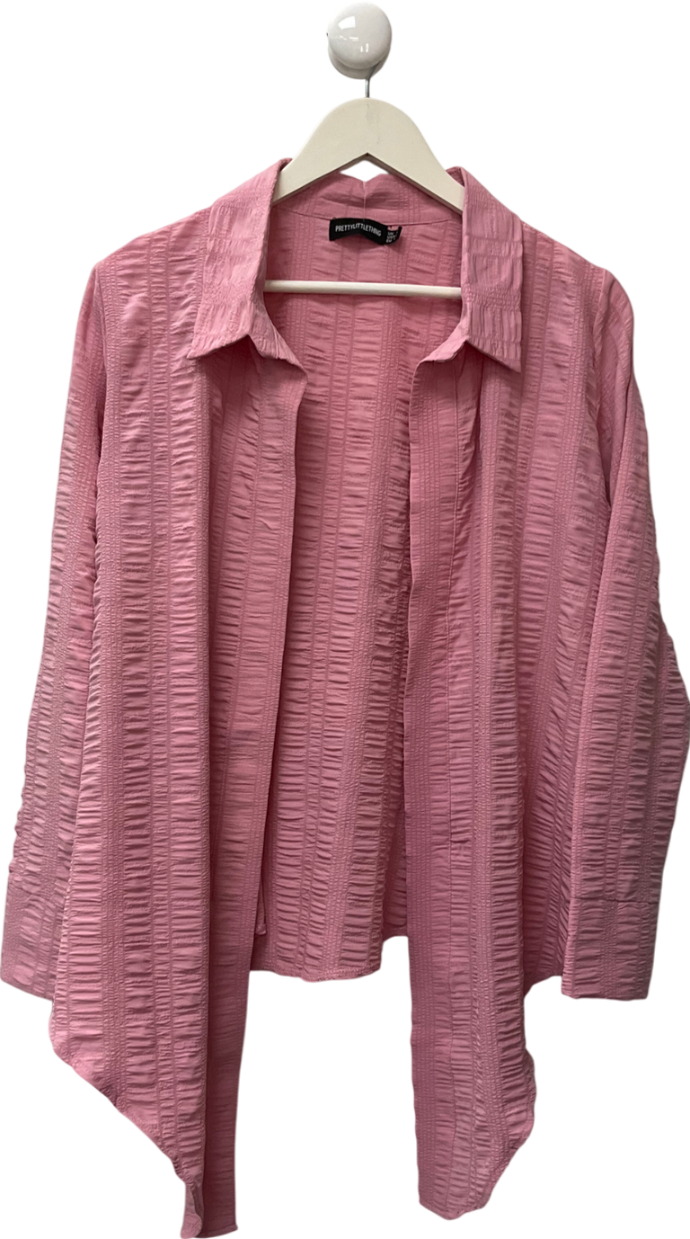 PrettyLittleThing Pink Button Less Summer Shirt UK 12