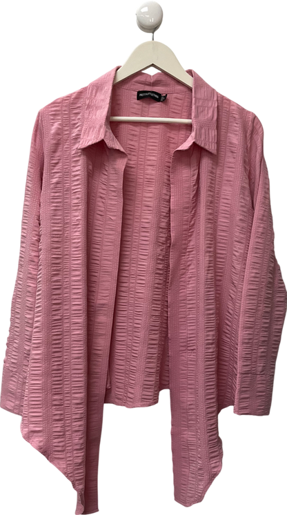 PrettyLittleThing Pink Button Less Summer Shirt UK 12