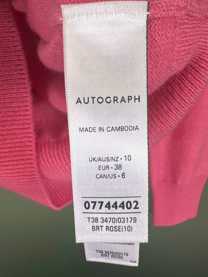 Autograph Pink Pure Cashmere Cardigan UK 10