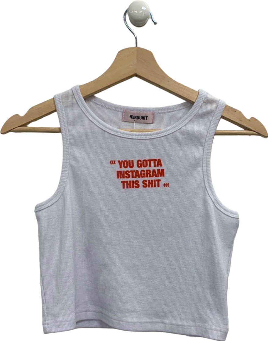 Nerdunit White 'You Gotta Instagram This Shit' Tank Top UK M