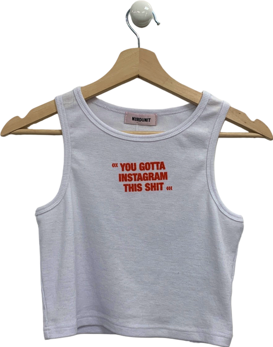 Nerdunit White 'You Gotta Instagram This Shit' Tank Top UK M