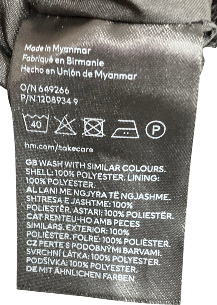 H&M Black Oversized Button-front Jacket UK S