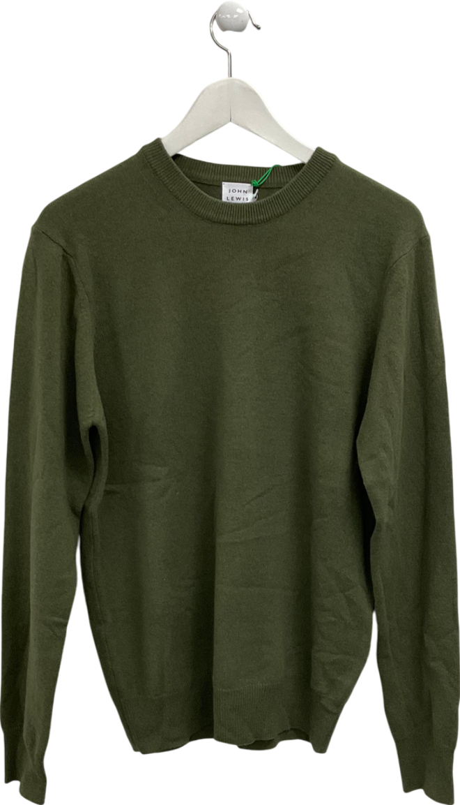 john lewis Green Cashmere Crew Neck Sweater UK M