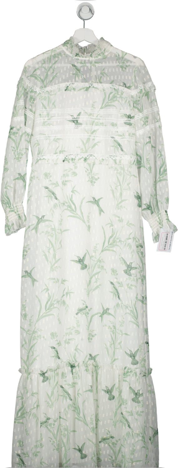 Ted Baker White Harriet Lace Trim Maxi Dress UK M