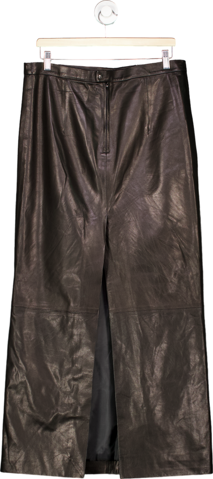 Manokhi Black Leather Skirt Size EU40 UK 12