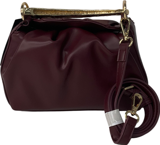 ASOS Red Hammered Top Handle Grab Bag In Burgundy One Size