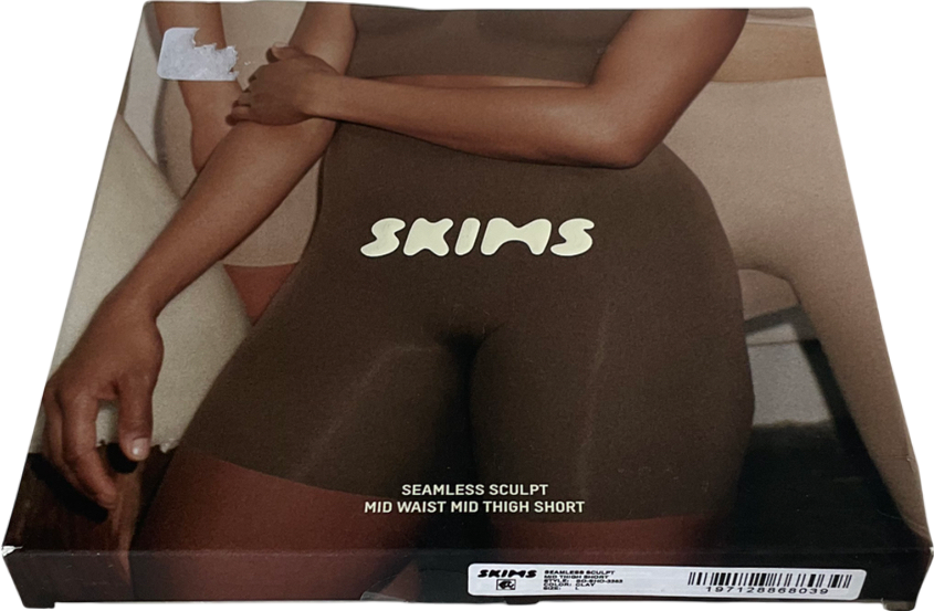 SKIMS Beige Seamless Sculpt Mid Waist Mid Thigh Short- Clay UK L