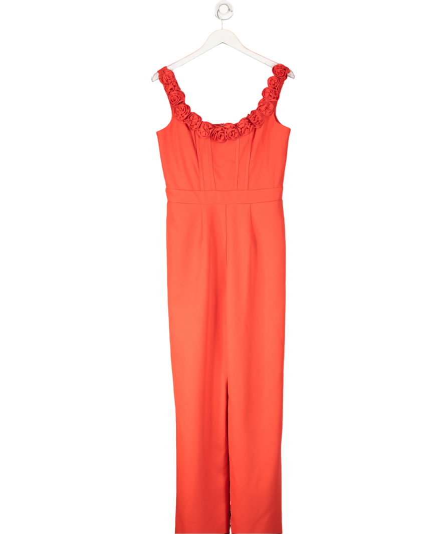 Coast Red Rosette Trim Jumpsuit UK 12