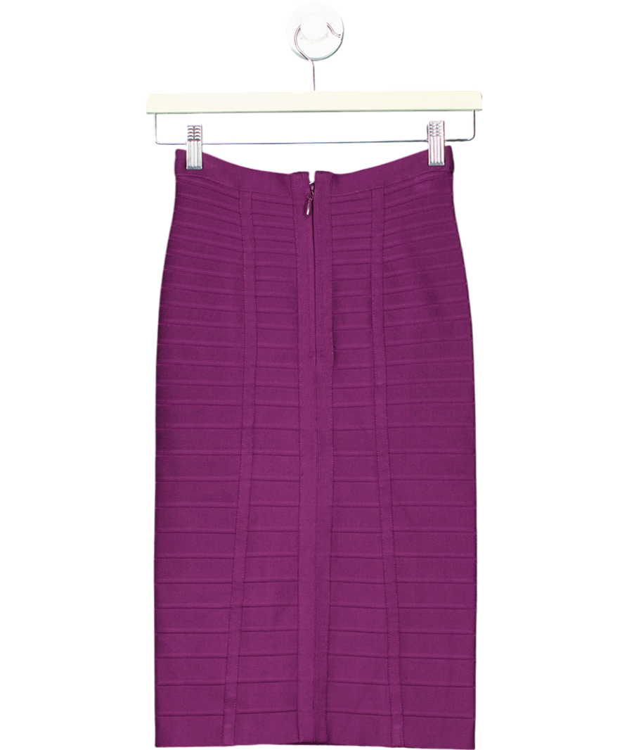 Herve Leger Iconic Purple Bandage Pencil Skirt UK XS