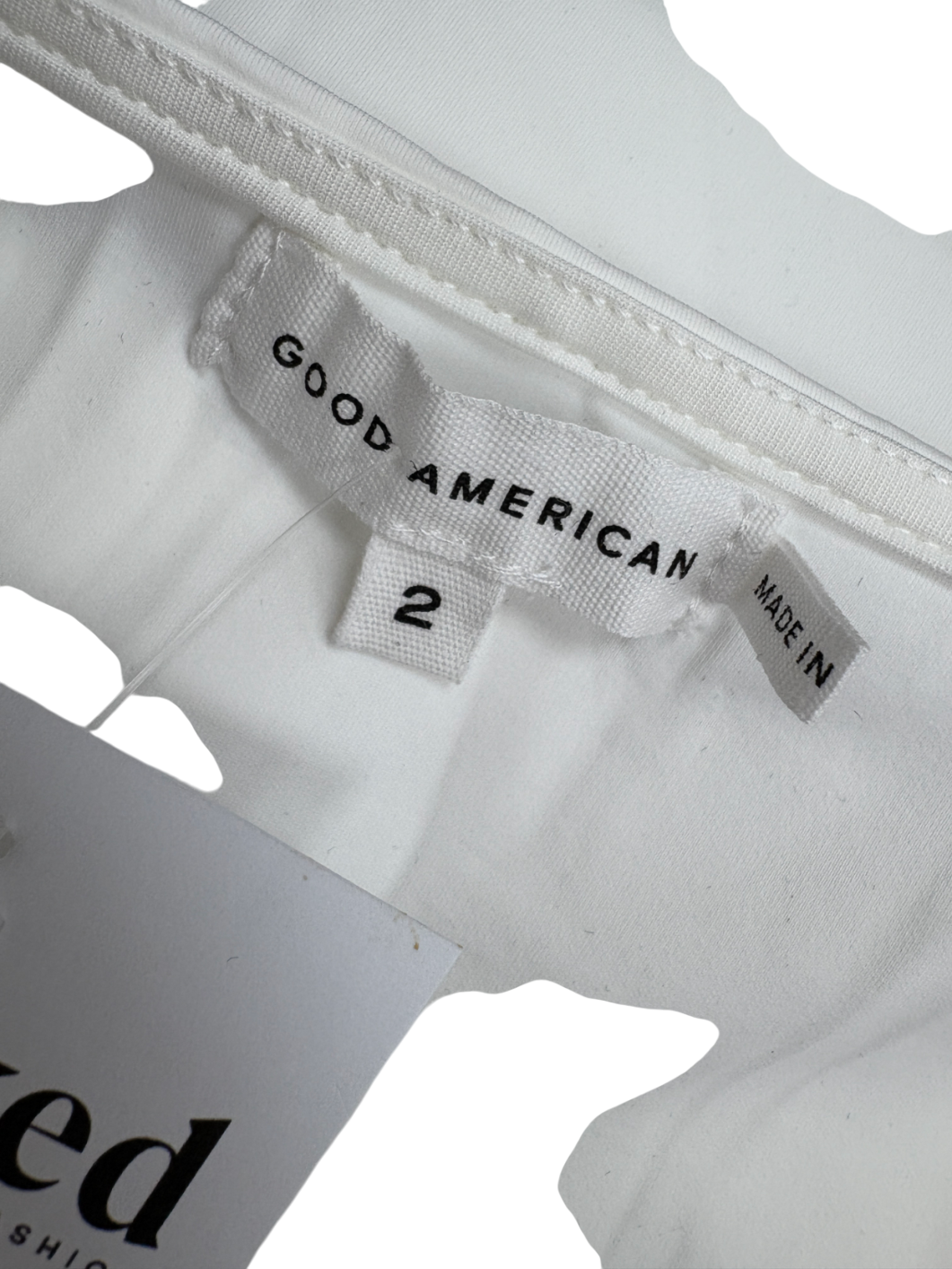 Good American White Scuba T-shirt Bodysuit UK M