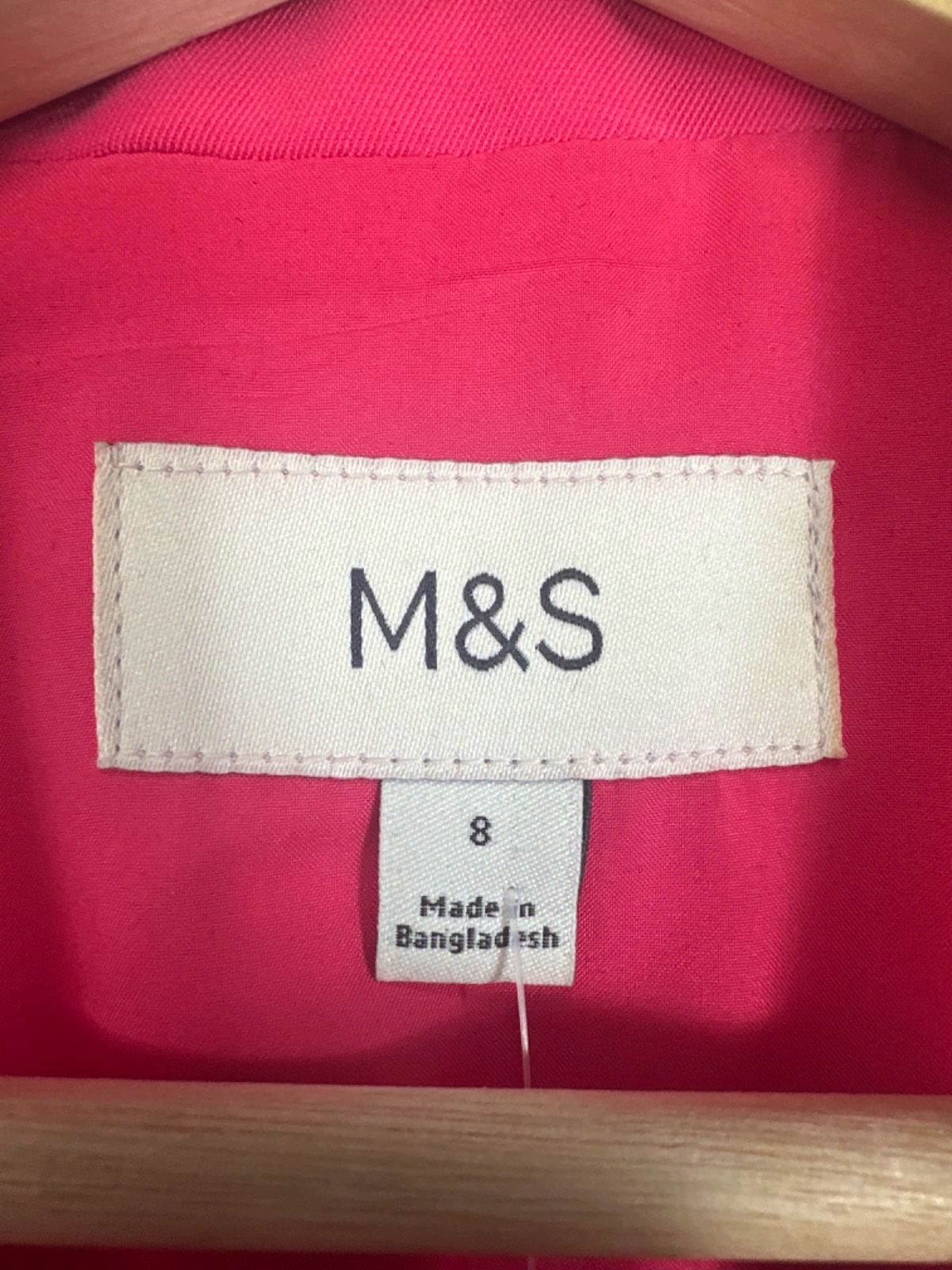 M&S Pink Sleeveless Belted Blazer UK 8