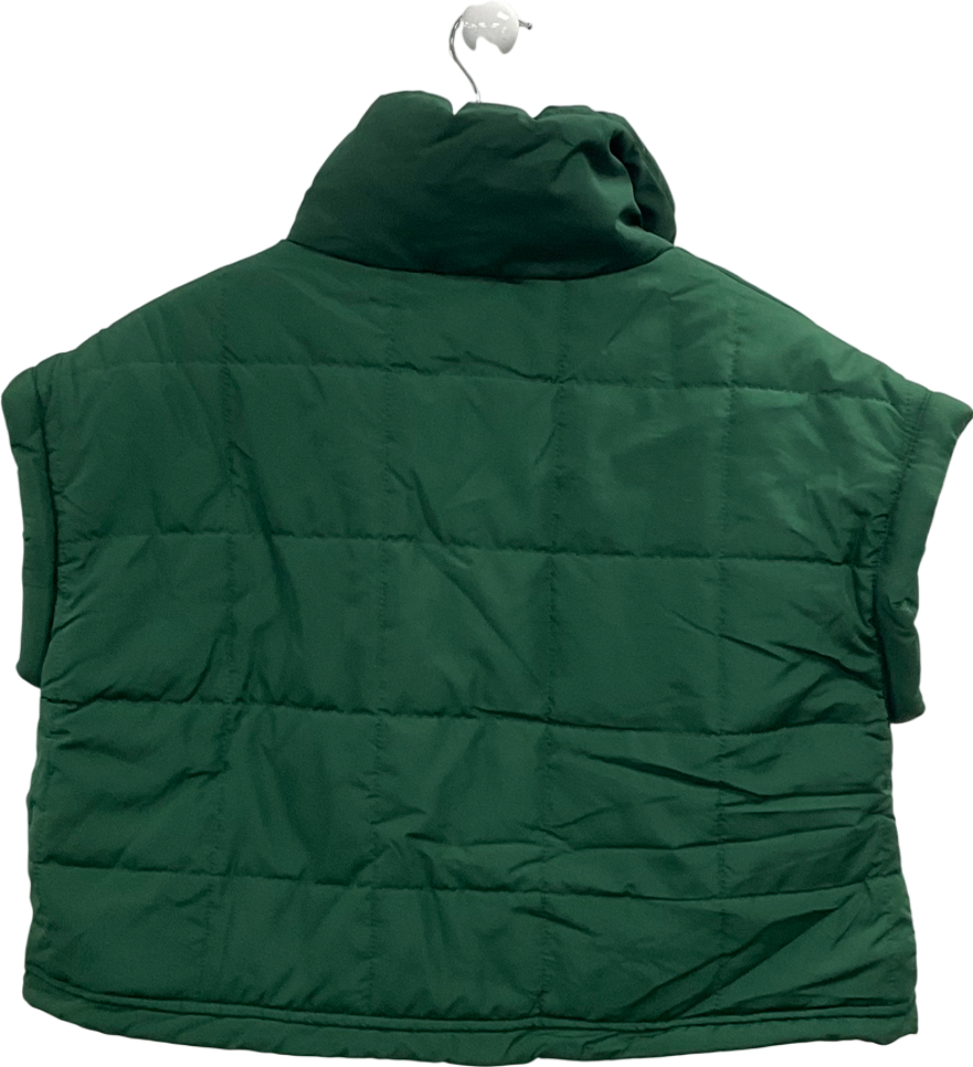 PrettyLittleThing Green Quilted Cropped Gilet UK 8