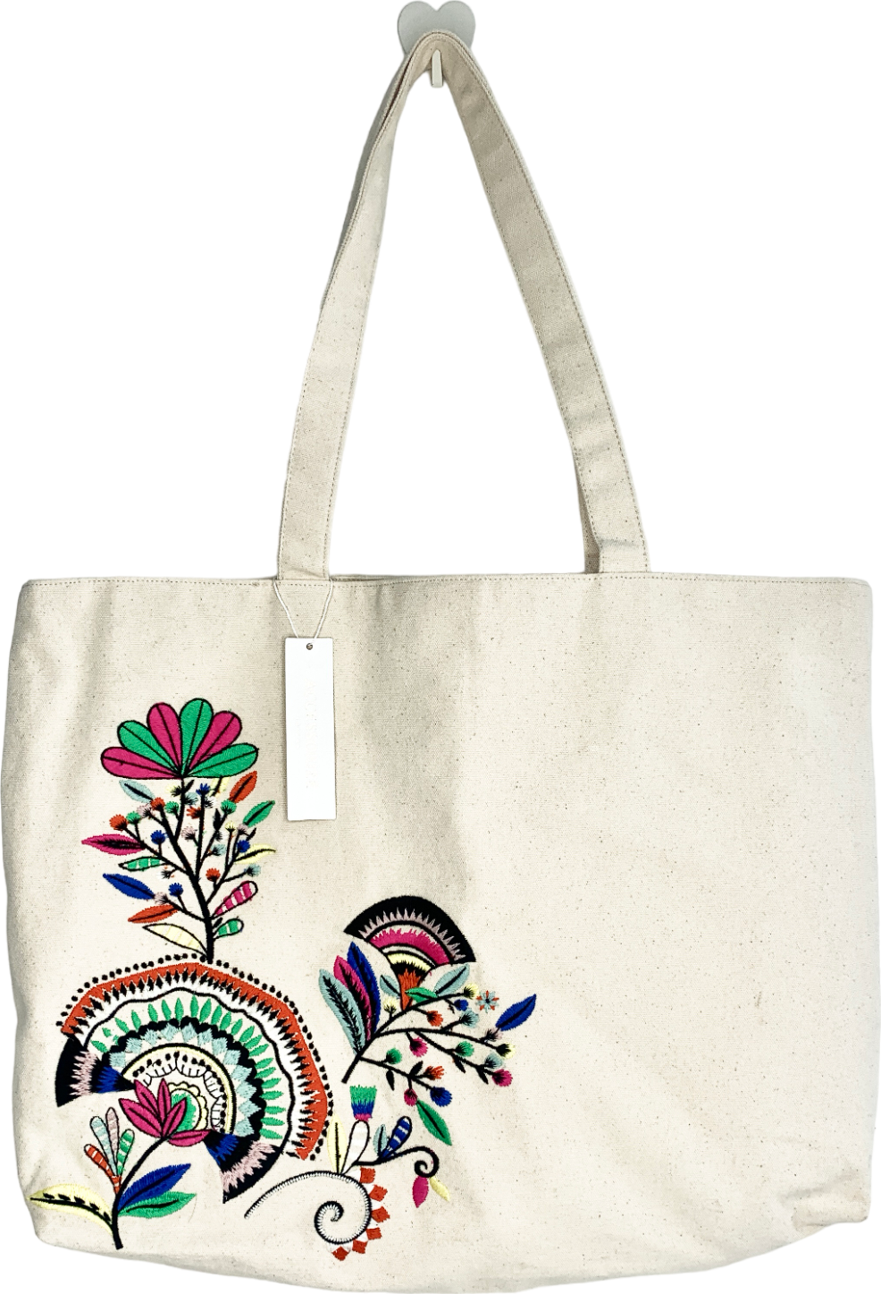 Accessorize Beige Embroidered Shopper Bag One Size