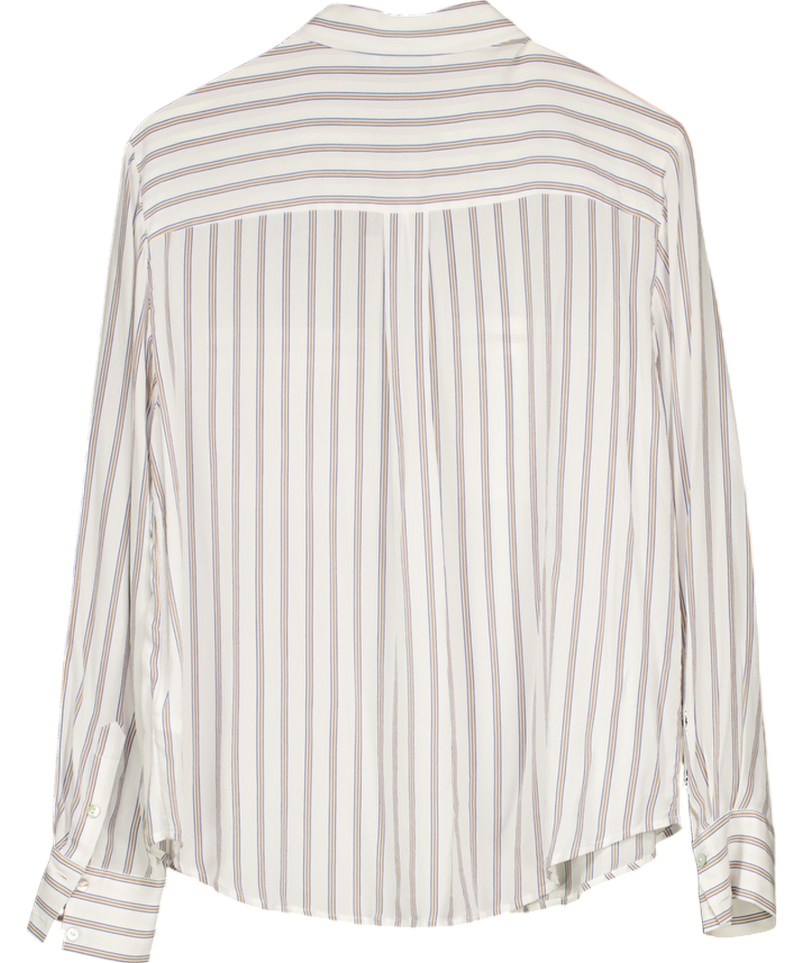 & Other Stories White Striped Silk Shirt UK 14