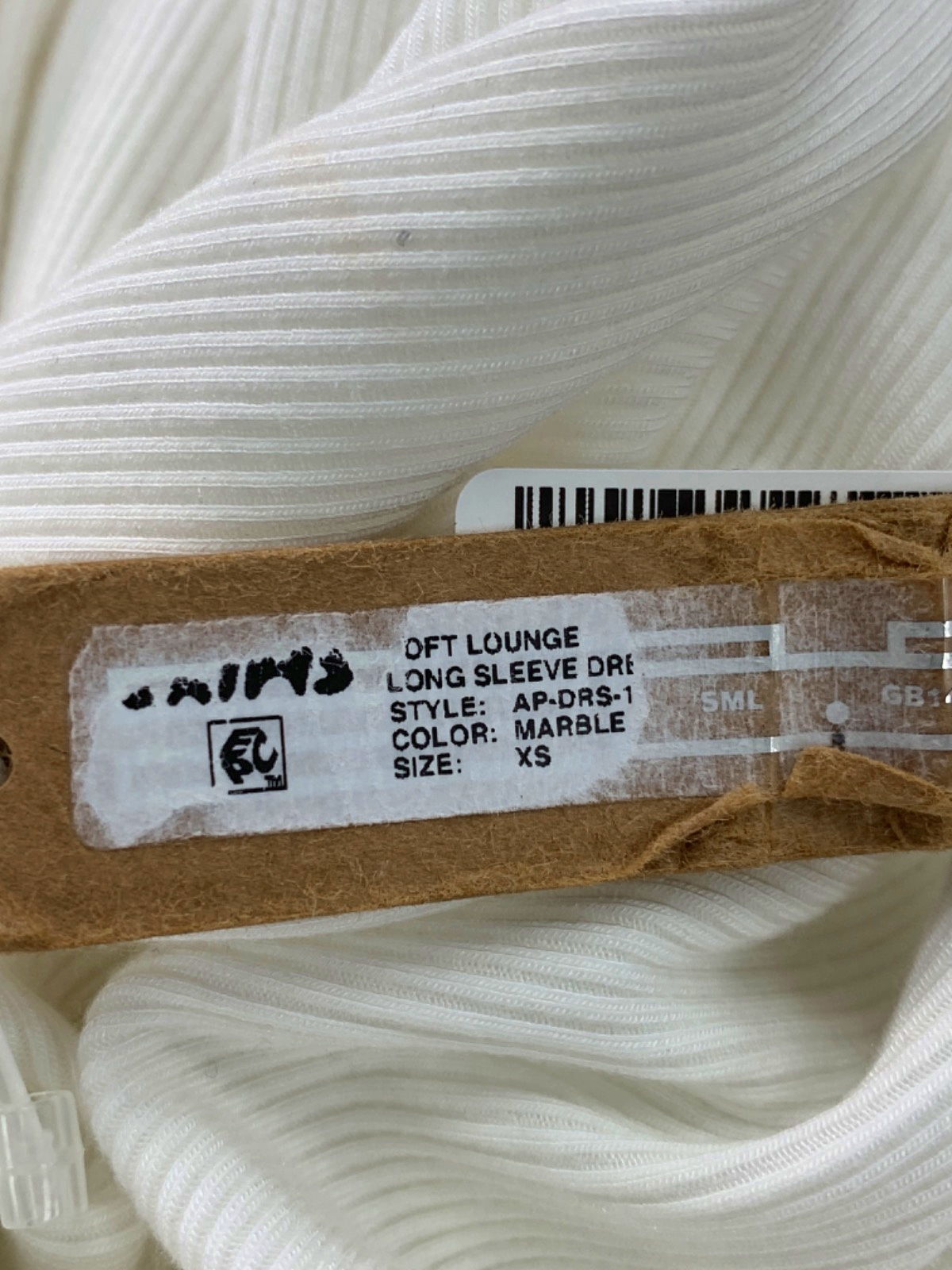 Skims White Long Sleeve Dress UK XS