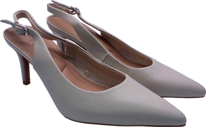 New Look White Slingback Pointed Toe Heels UK 4