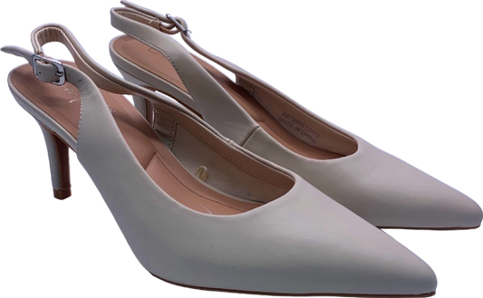 New Look White Slingback Pointed Toe Heels UK 4