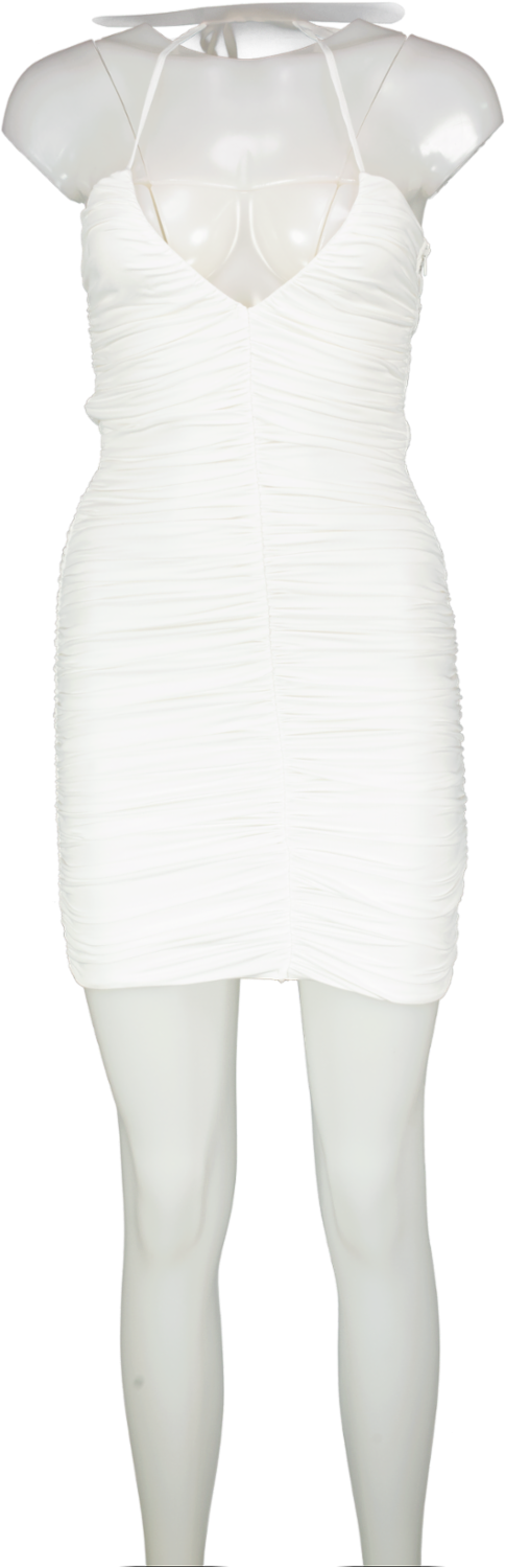 Superdown White Ruched Mini Dress UK XS