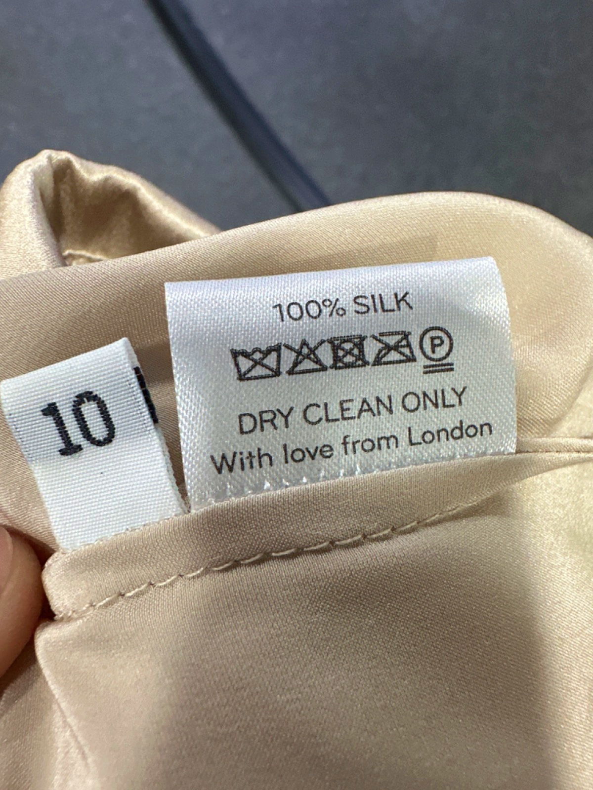 Silked London Oyster Silk Shirt Dress UK 10