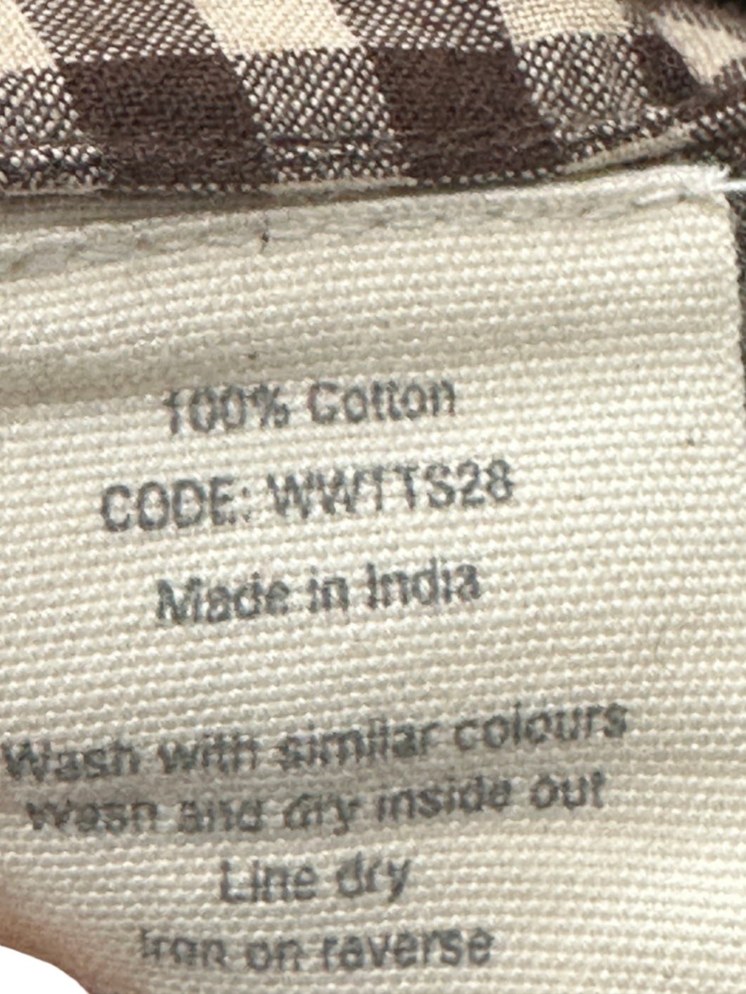 Toast Brown Checkered Short Sleeve Shirt UK M