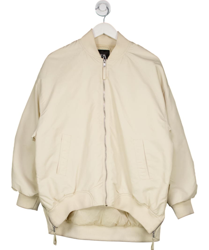 ZARA Oversized Cream Bomber Jacket UK M