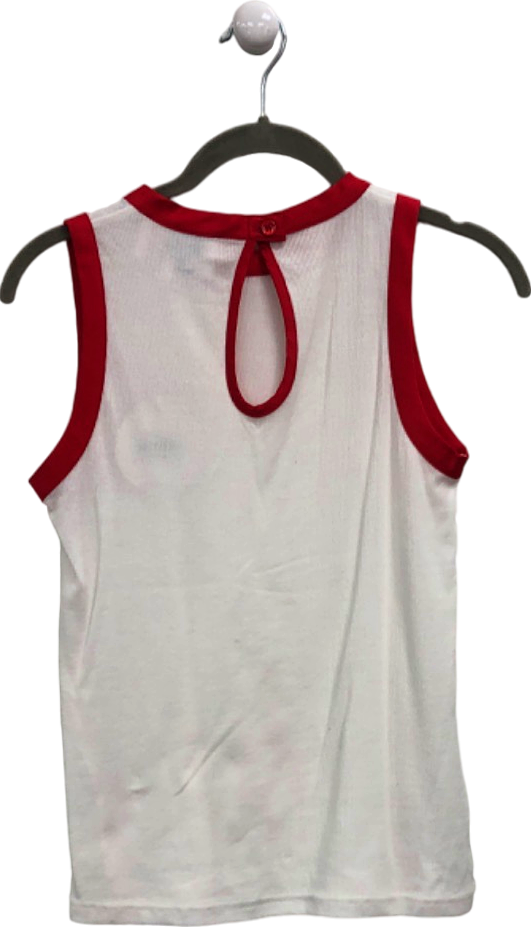 St. Bert's Red/White Sleeveless Top UK S