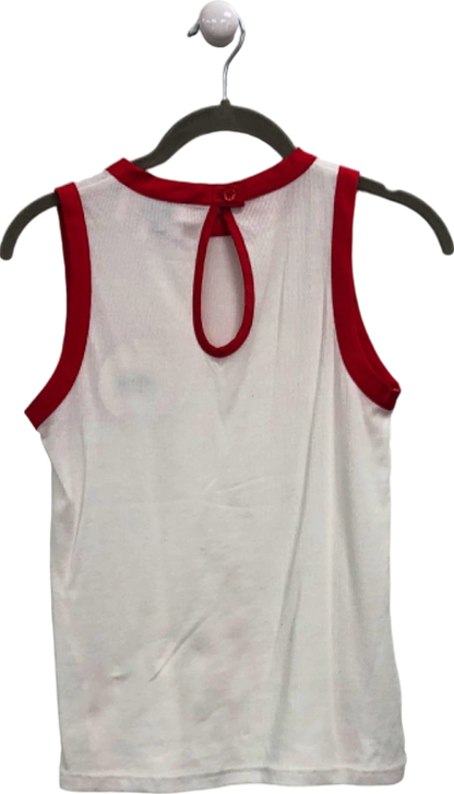 St. Bert's Red/White Sleeveless Top UK S